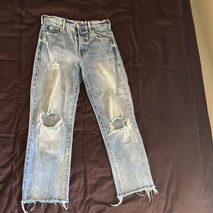 Gap wide straight ripped jeans